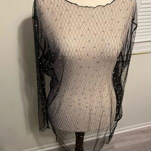 Elegant Black Sheer Women's Top
